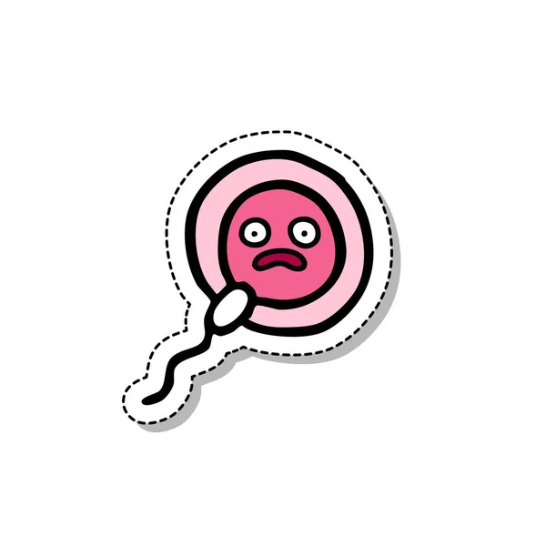 Ovum Sperm Doodle Icon — Stock Vector