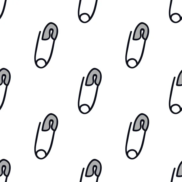 Giysi Pin Dikişsiz Doodle Desen — Stok Vektör