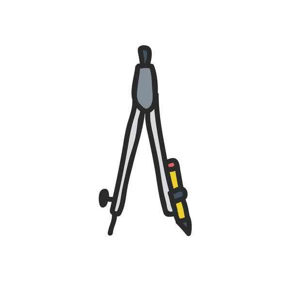Teiler Werkzeug Doodle Symbol — Stockvektor