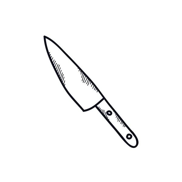 Kitchen Knife Doodle Icon — Stock Vector