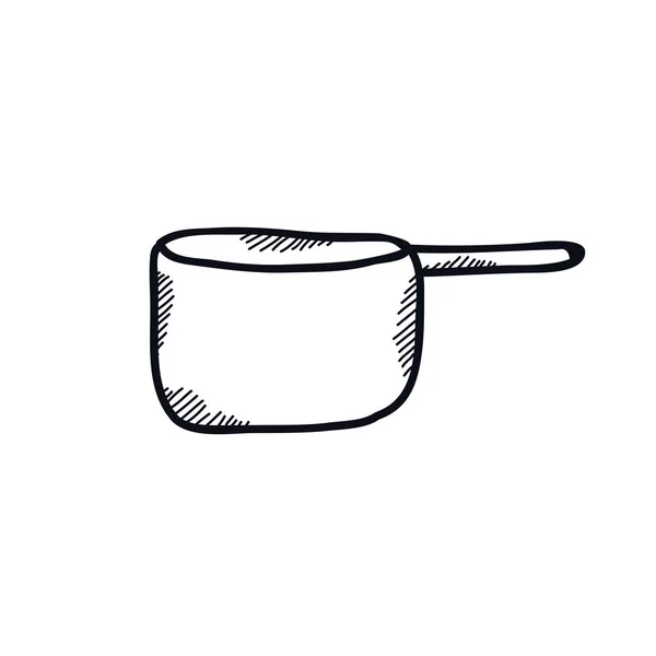 Kitchen Pan Doodle Icon — Stock Vector