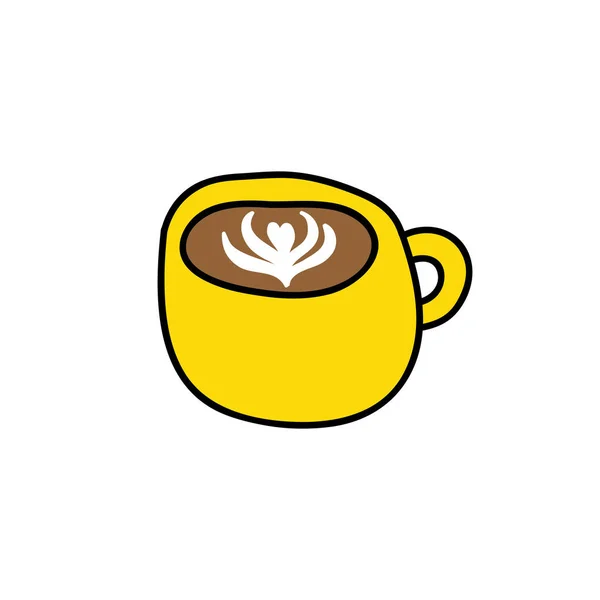 Cappuccino Doodle Vector Icono — Archivo Imágenes Vectoriales