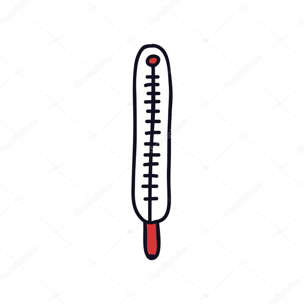 medical thermometer doodle icon