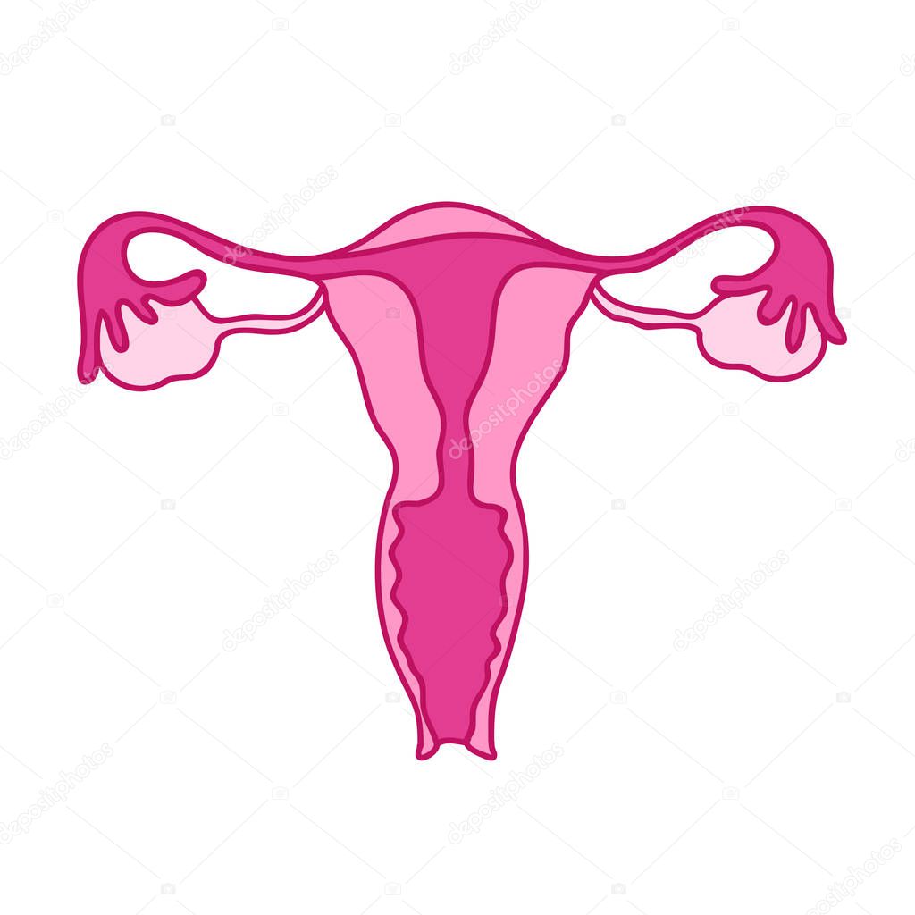 uterus doodle vector icon