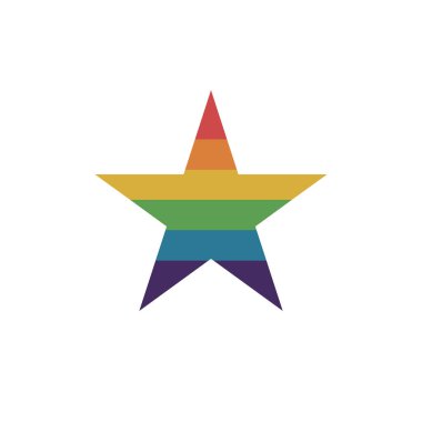 gökkuşağı yıldız simgesi vektör illüstrasyon