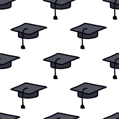 lisansüstü şapka dikişsiz doodle desen