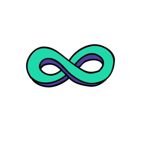 Signe infini icône doodle — Image vectorielle