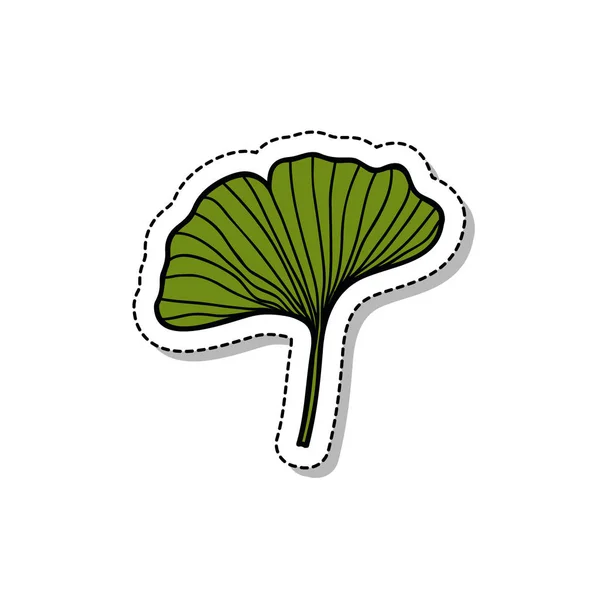 Ginkgo blad doodle pictogram, vector illustratie — Stockvector