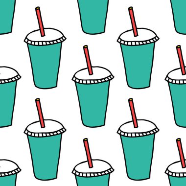 gazoz Kupası sorunsuz doodle desen götürün