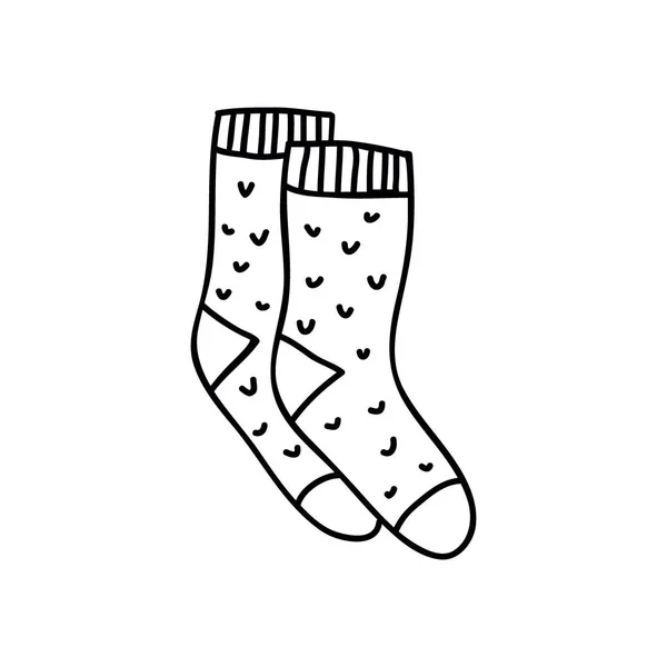 Chaussettes icône doodle, illustration vectorielle — Image vectorielle