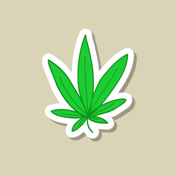 Иконка с листьями марихуаны, векторная иллюстрация — стоковый вектор