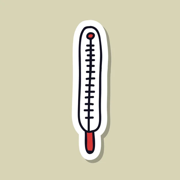Icona doodle termometro medico, illustrazione vettoriale — Vettoriale Stock