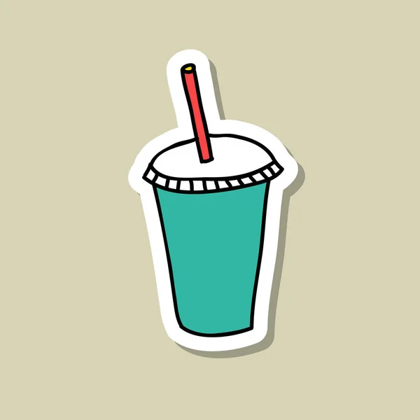 Soda take away cup doodle icon, vector illustration — Stock Vector