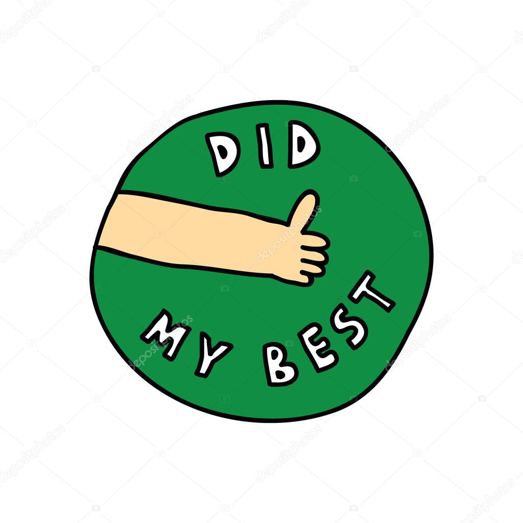 did my best doodle sticker, vector illustration