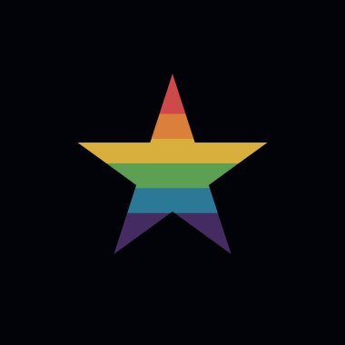 gökkuşağı yıldız simgesi vektör illüstrasyon