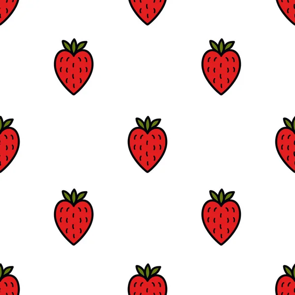 Strawberry pola corat-coret, vektor ilustrasi - Stok Vektor
