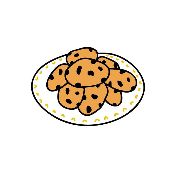 Cookie-k Doodle ikon, vektoros illusztráció — Stock Vector