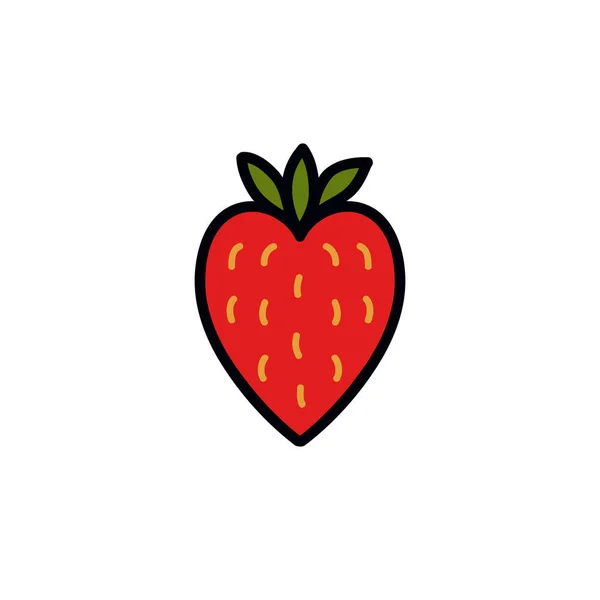 Icône de gribouillage fraise, illustration vectorielle — Image vectorielle