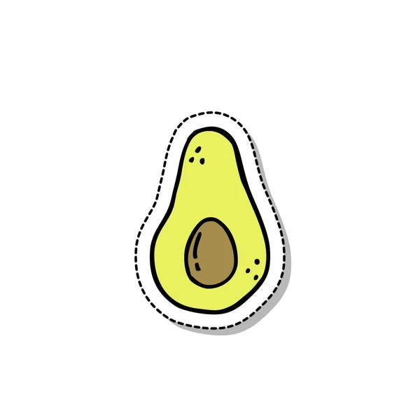 Ícone doodle abacate —  Vetores de Stock