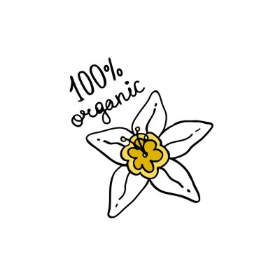 çiçek vanilya doodle simgesinin