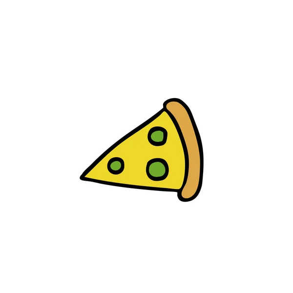 Pizza vegetariana garabato icono — Vector de stock