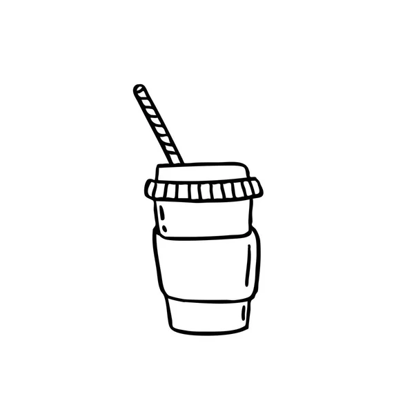 Doodle-Symbol. Kaffeetasse zum Mitnehmen — Stockvektor