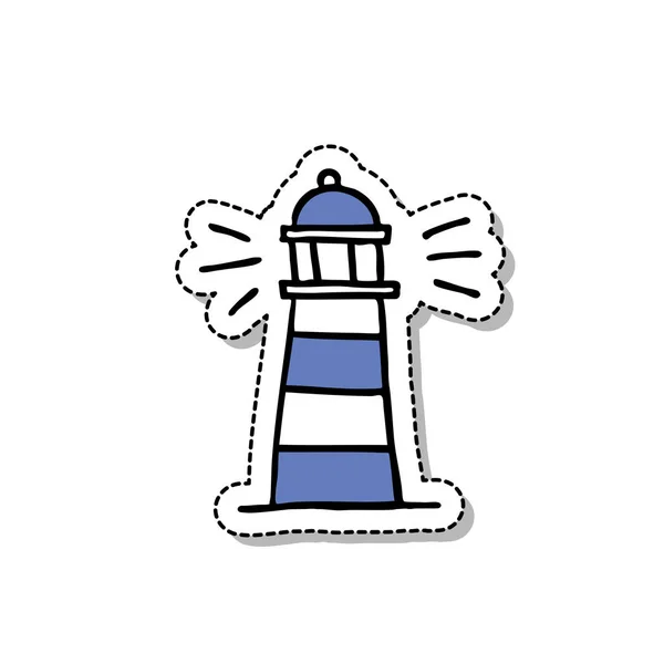 Leuchtturm-Doodle-Symbol — Stockvektor