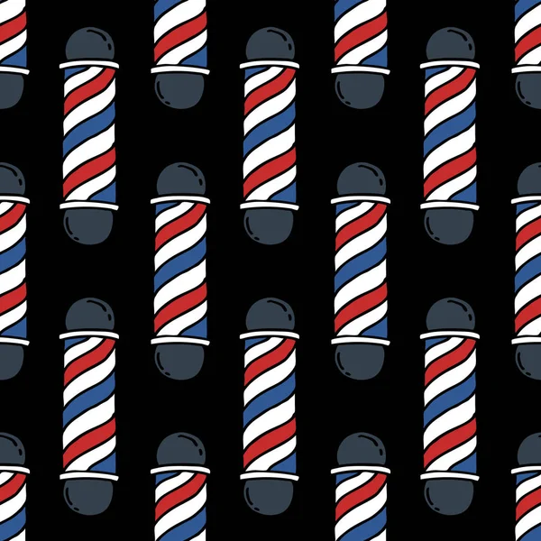 Barber pole motif doodle sans couture — Image vectorielle