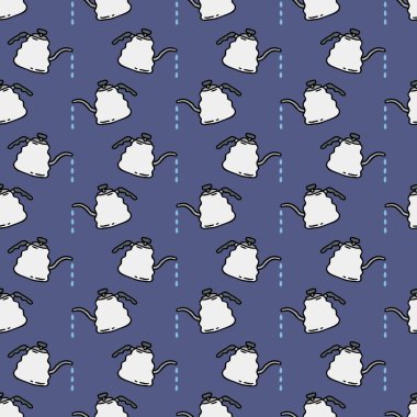 kahve sorunsuz doodle desen için Kettle