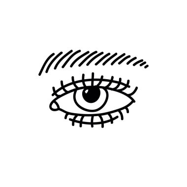 göz doodle geleneksel dövme illüstrasyon