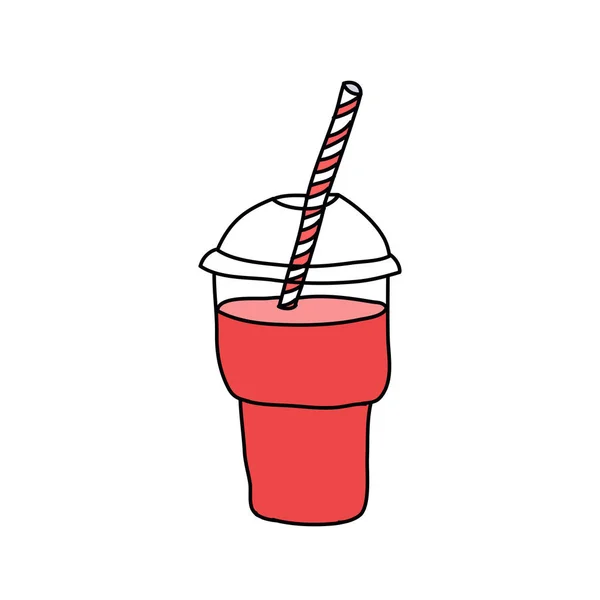Smoothie milkshake doodle pictogram — Stockvector