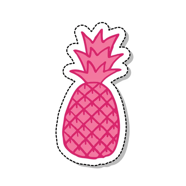 Ananas doodle pictogram — Stockvector