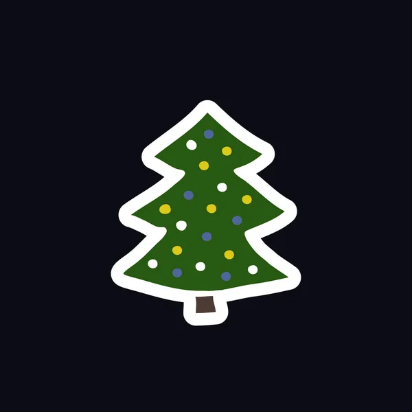 Ícone de doodle árvore de natal —  Vetores de Stock