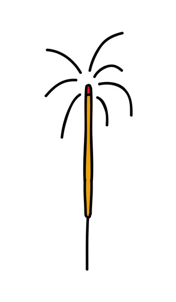 Sparkler doodle icon — Stock Vector