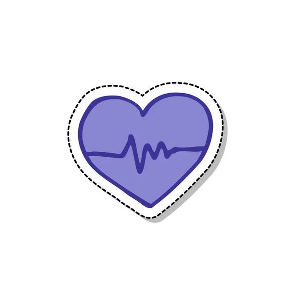 Ritmo cardíaco garabato icono — Vector de stock