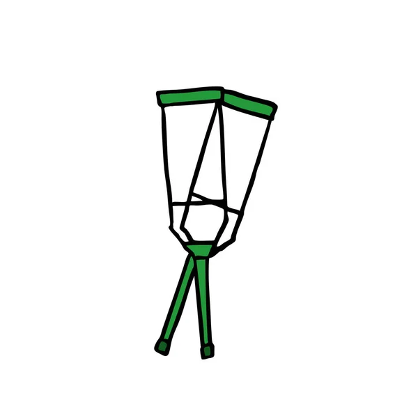 Crutches garabato icono — Archivo Imágenes Vectoriales
