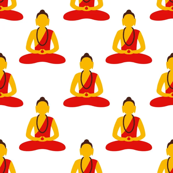 Buddha sömlösa mönster — Stock vektor