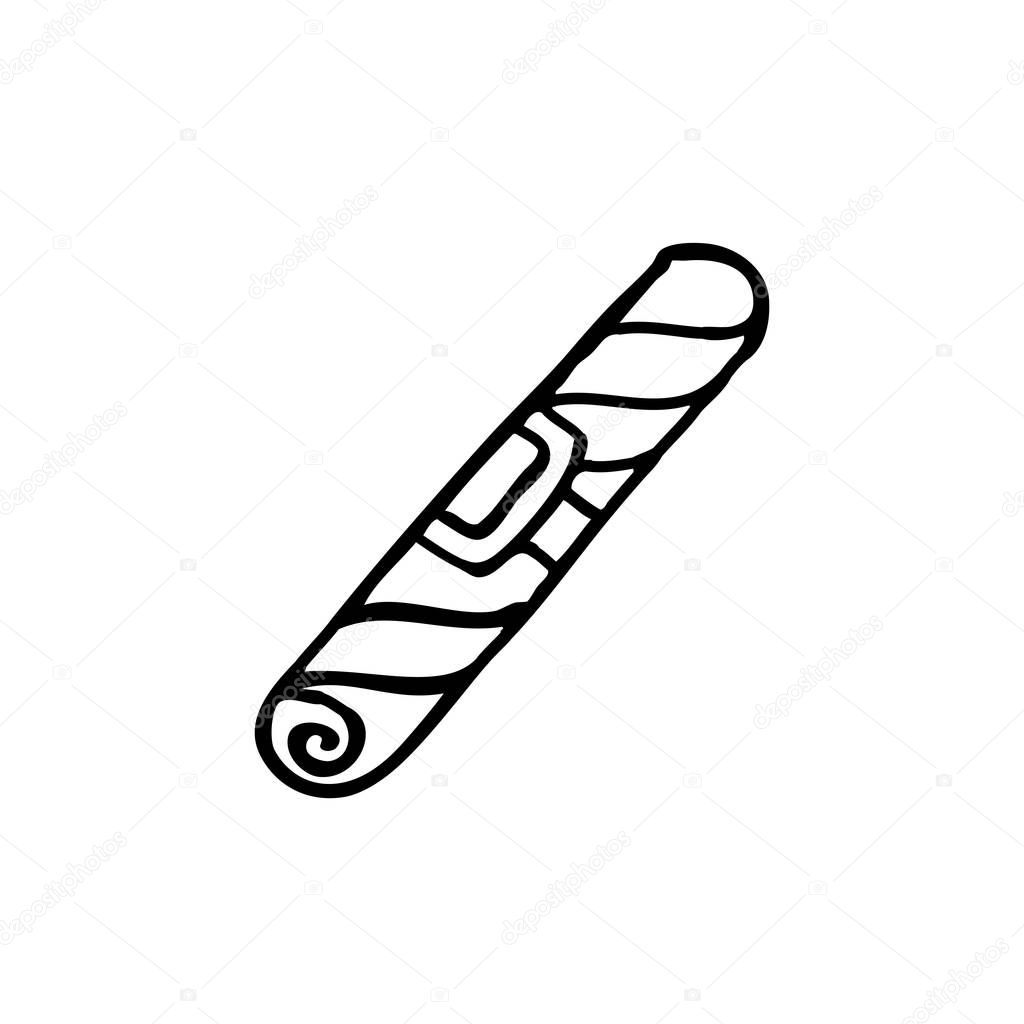 Cigar doodle color icon