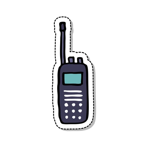 Policía walkie-talkie garabato icono — Archivo Imágenes Vectoriales