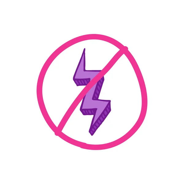 Lightning doodle ikonen — Stock vektor