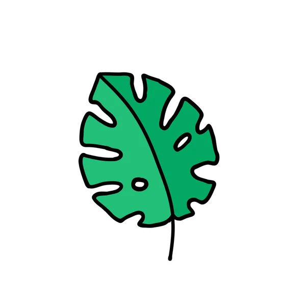 Monstera doodle pictogram — Stockvector