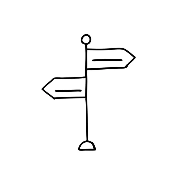 Ícone doodle signpost — Vetor de Stock