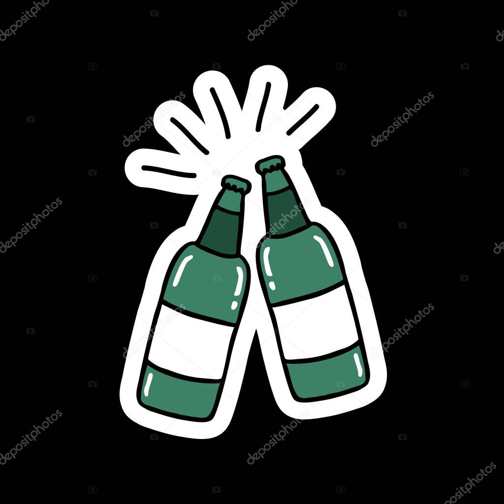Beer doodle color icon