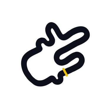 yarış haritası doodle simgesi, vektör illüstrasyon