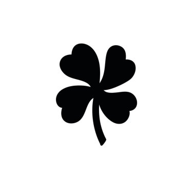 dört yapraklı yonca doodle simgesi, vektör illüstrasyon