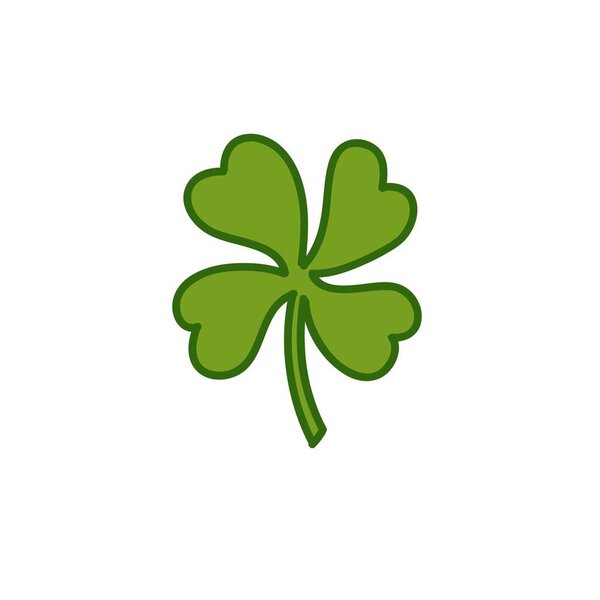 иконка клевера из четырех листьев, векторная иллюстрация

