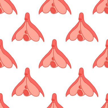 klitoris dikişsiz doodle desen illüstrasyon