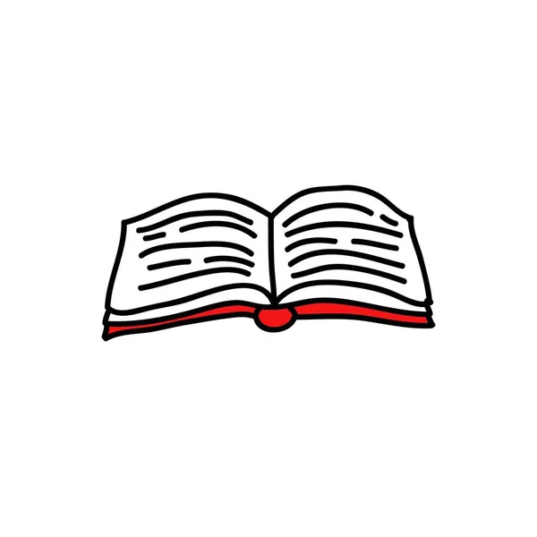 Livro doodle ícone, ilustração vetorial — Vetor de Stock