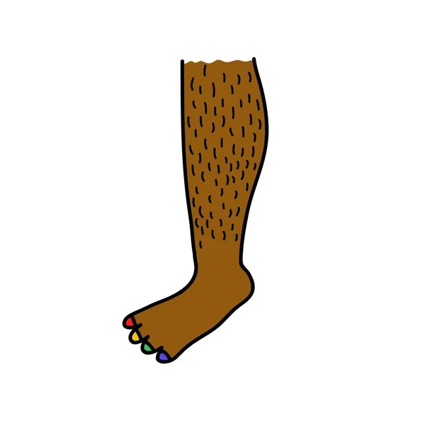 Haarige Beine Doodle-Symbol, Vektorillustration — Stockvektor