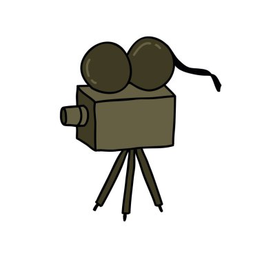 Beyaz arka plan üzerinde izole video kamera simge